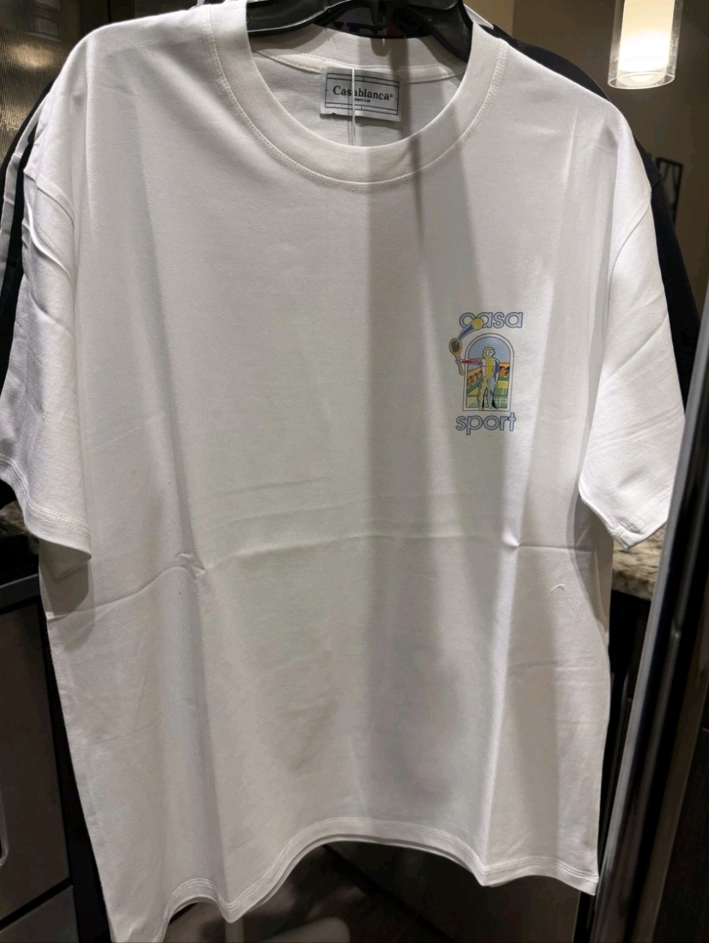 Casablanca Sport White Graphic Logo T-Shirt Medium & LARGE